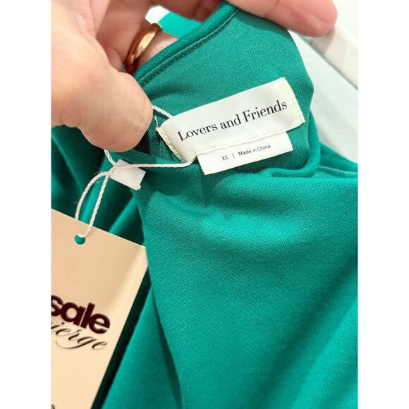 Lovers and Friends Nami Asymmetrical One Shoulder Maxi Dress Seaglass Green XS - Picture 4 of 5